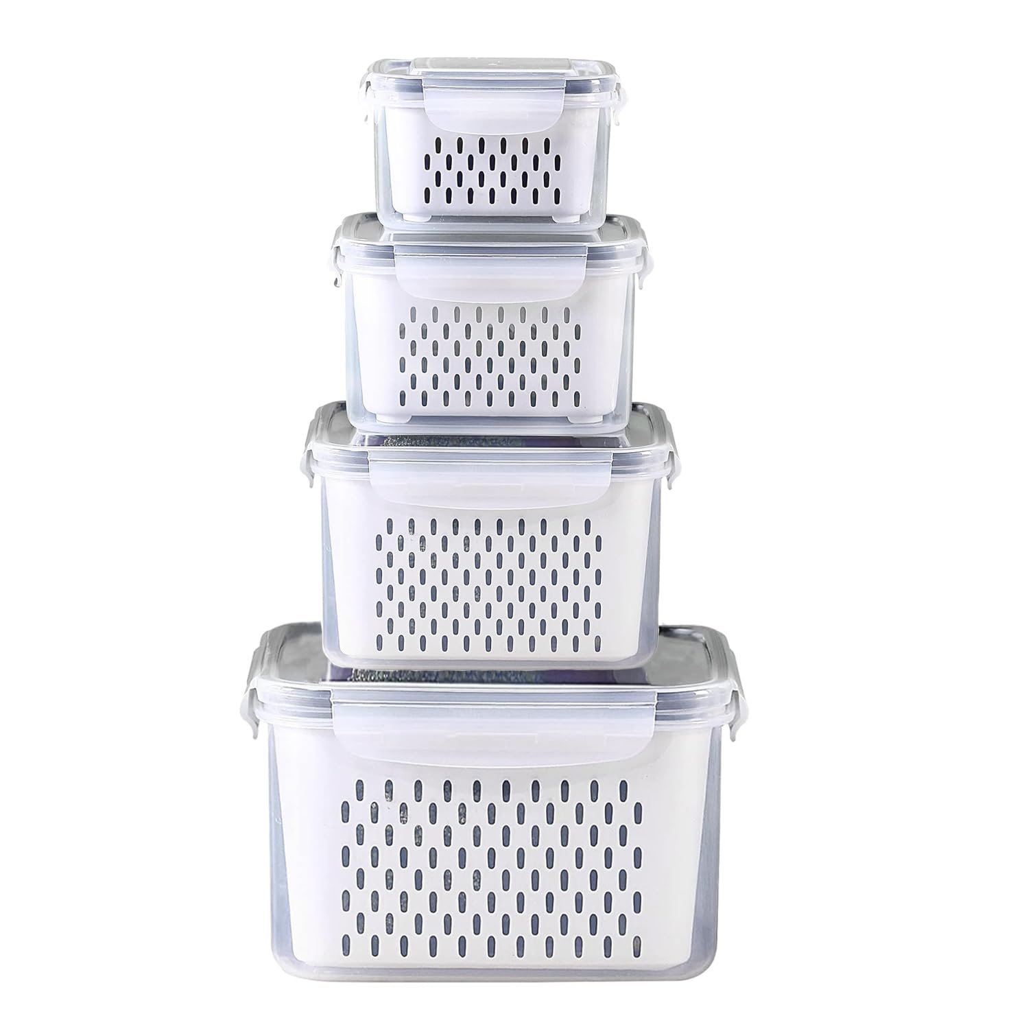 BRAVIK 4 PCS Large Fruit Containers for Fridge-LeakproofBest Amazon Deals
