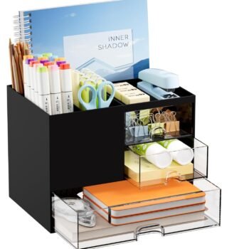 AKX 3-Tier Desk Organizer with 3 Drawers & 5 CompartmentsBest Amazon Deals