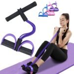 4 Tubes Elastic Sit Up Pull Rope with Foot Pedal for HomeBest Amazon Deals