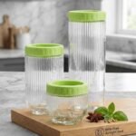 Glass Storage Jar Set of 3 (250ml, 500ml, 800ml) withBest Amazon Deals