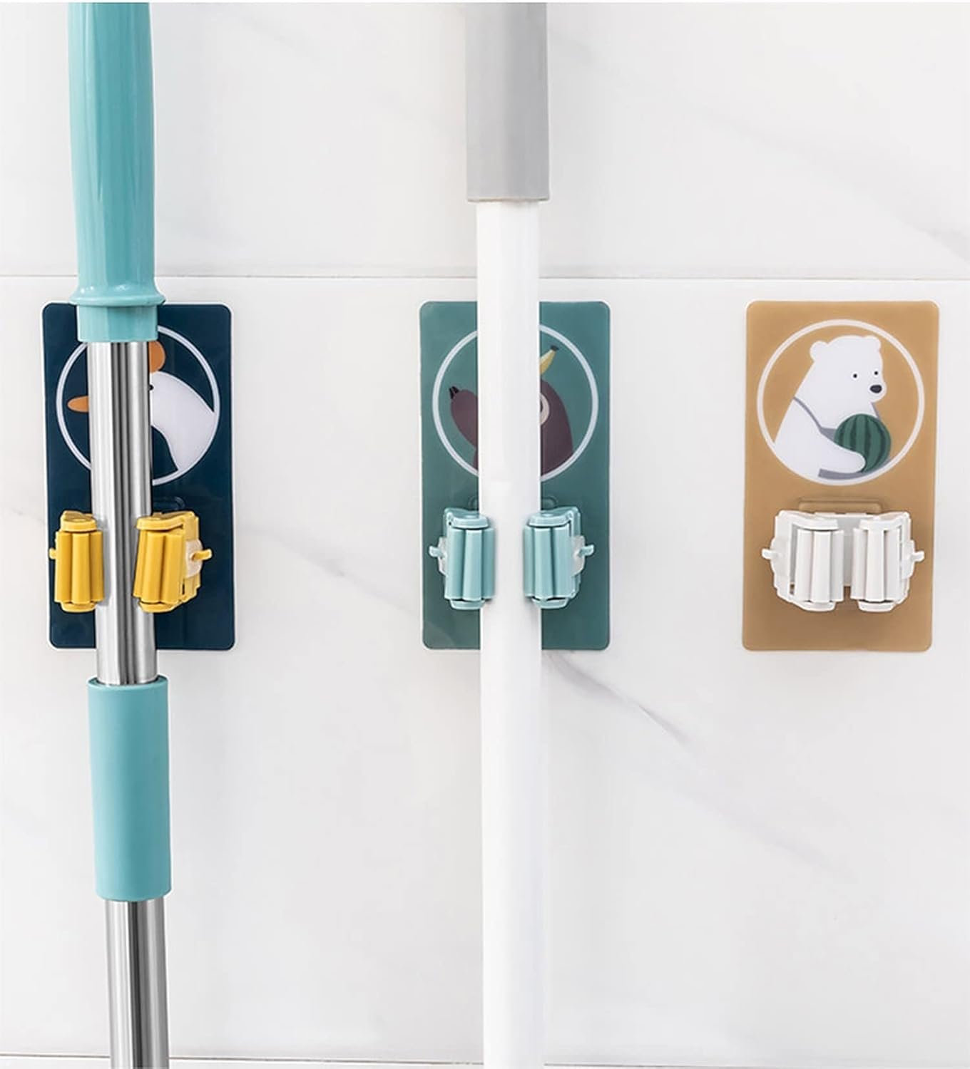 Wolpin Mop Holder Self Adhesive Hooks, Broom Holder WallBest Amazon Deals