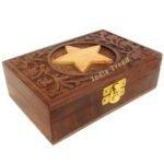 Beautiful Star Carving Wooden Jewelry Box Size 6x4 inches Best Gifts ideas
