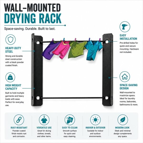 Heavy Duty Only 2 Rows Cloth Drying Wall Stand with 20Best Amazon Deals