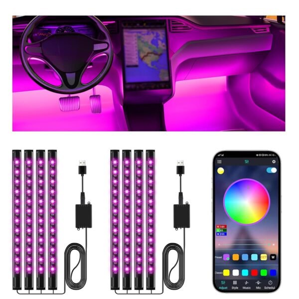 Winzwon Car Led Lights Interior 4 Pcs 48 Led Strip LightBest Amazon Deals Winzwon Car Led Lights Interior 4 Pcs 48 Led Strip LightBest Amazon Deals