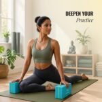 WiseLife Teal Yoga Block | Yoga Brick (Set of 2, ExtraBest Amazon Deals