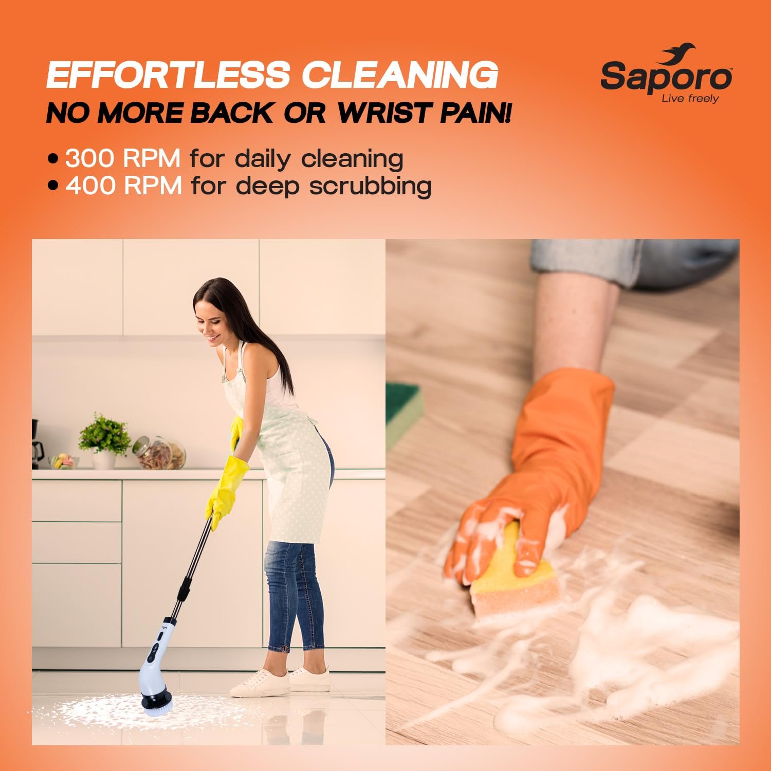 Saporo Electric Spin Scrubber for Bathroom Cleaning, 400Best Amazon Deals