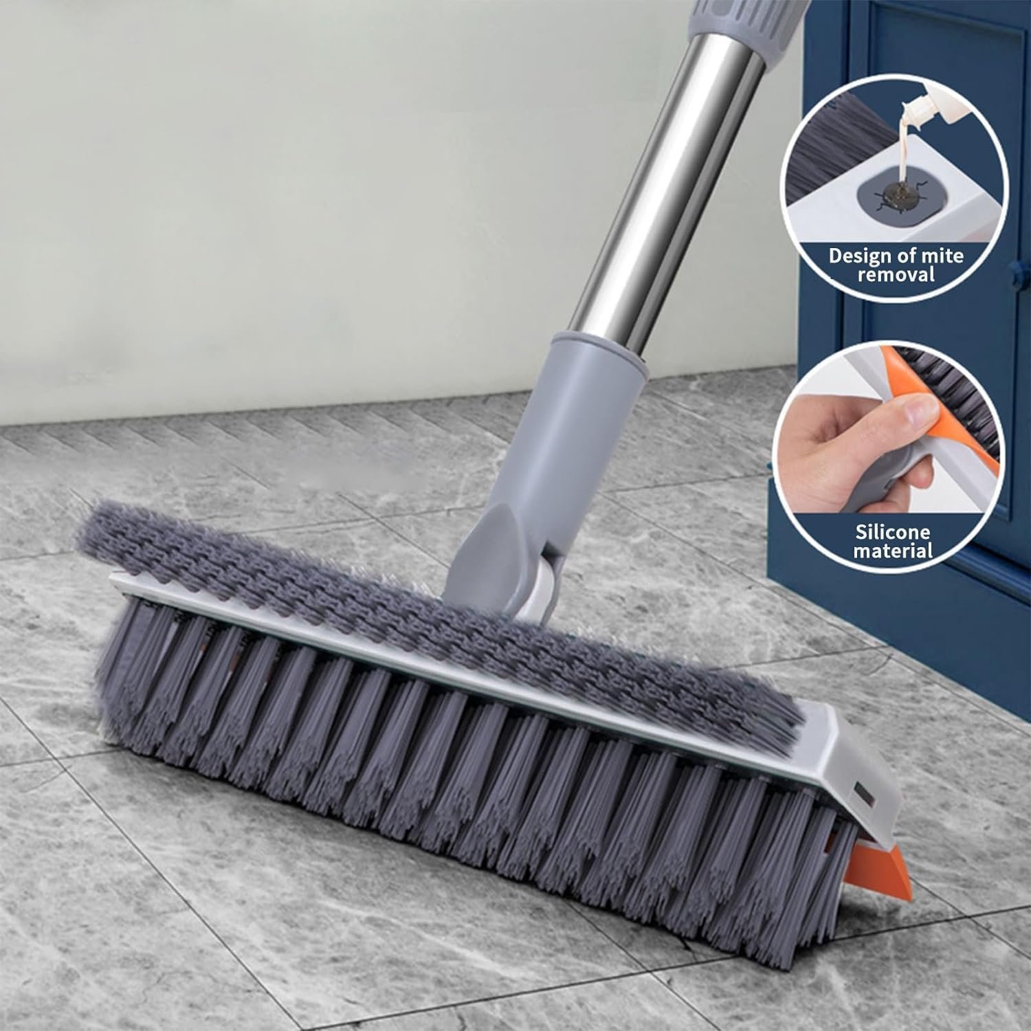 Bathroom Cleaning Brush with Wiper – Long Handle 180Best Amazon Deals
