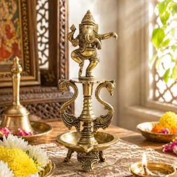 Two Moustaches Brass Ganesha Diya Oil Lamp with DancingBest Amazon Deals