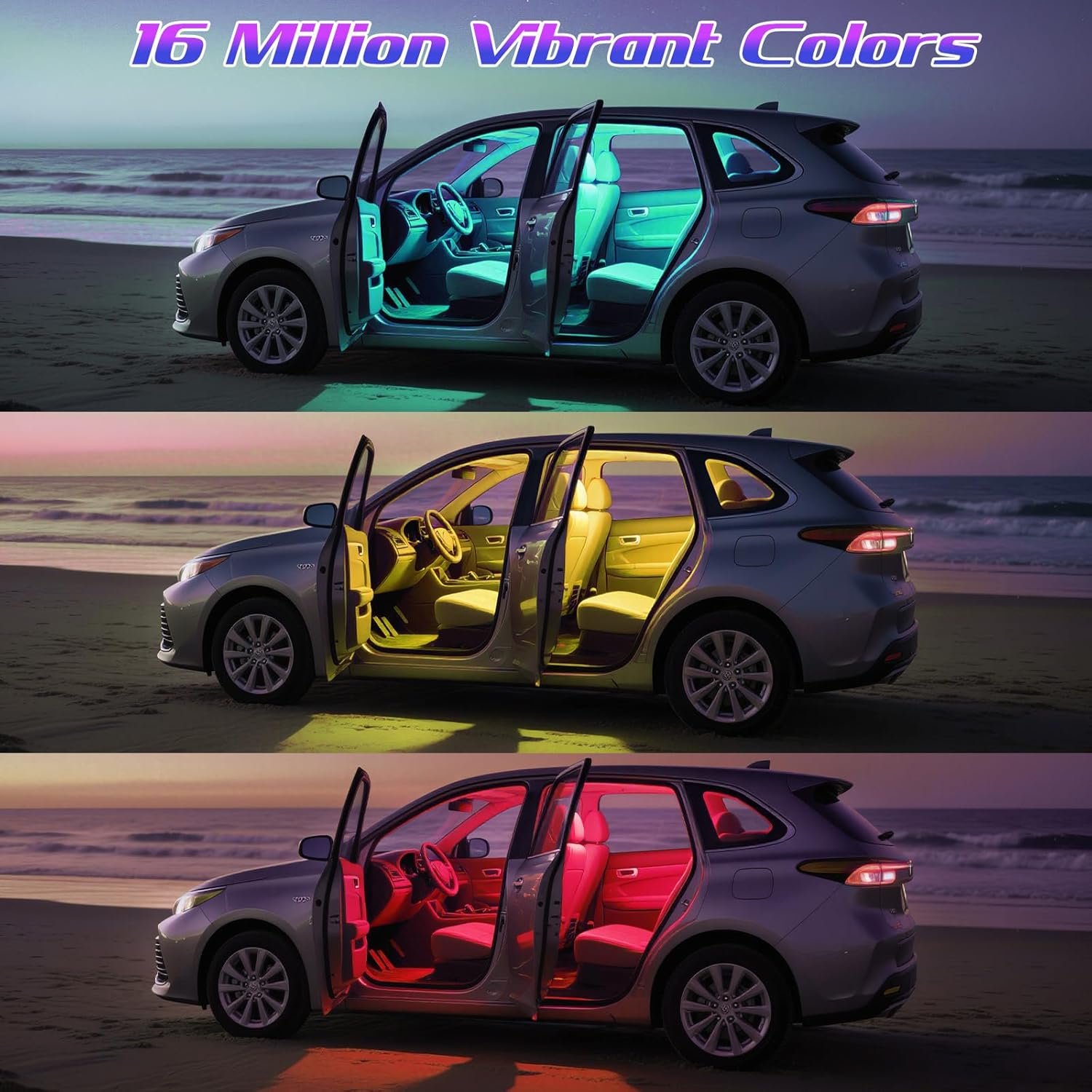 Winzwon Car Led Lights Interior 4 Pcs 48 Led Strip LightBest Amazon Deals