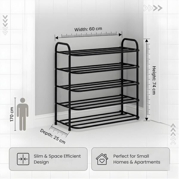 KSP HOME Heavy Metal Shoe Rack (5 Shelves) Foldable OpenBest Amazon Deals