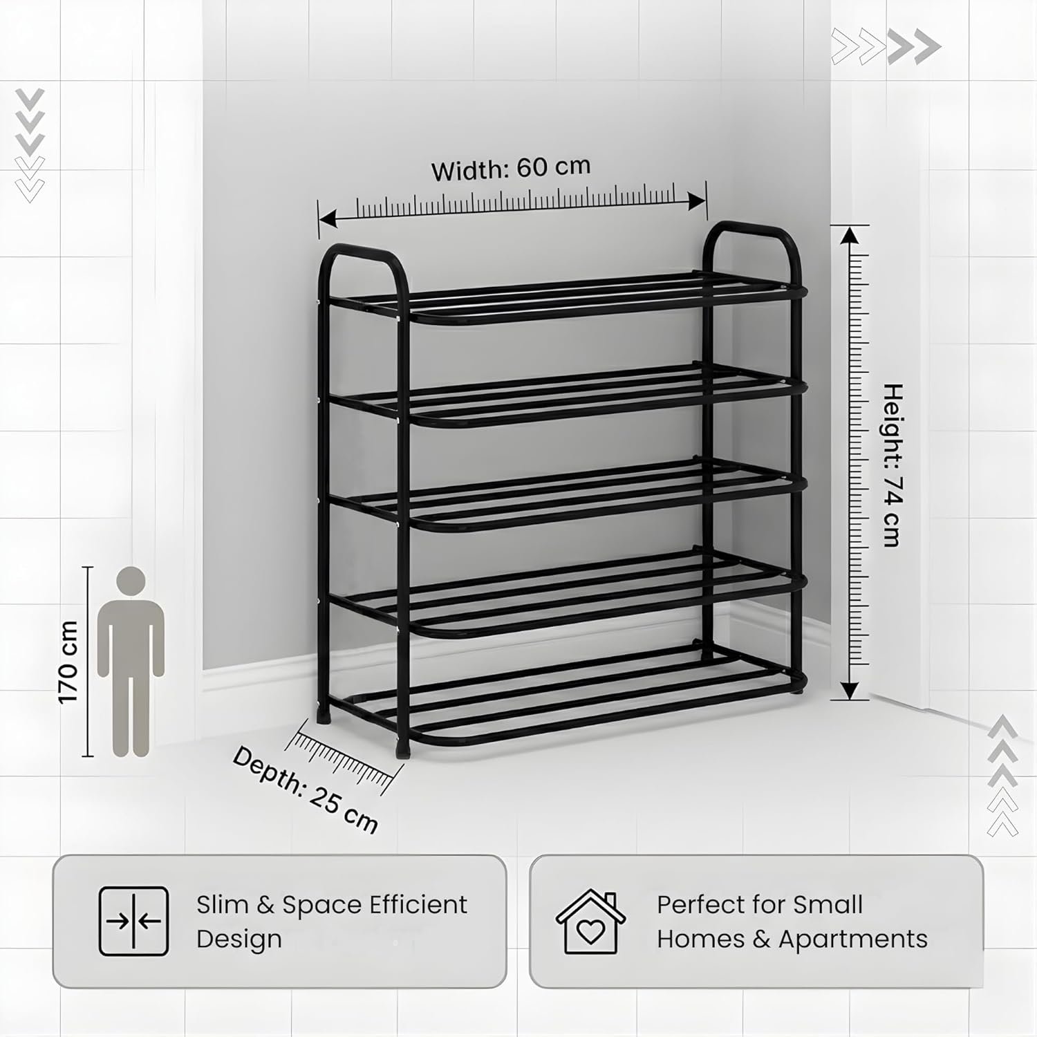 KSP HOME Heavy Metal Shoe Rack (5 Shelves) Foldable OpenBest Amazon Deals
