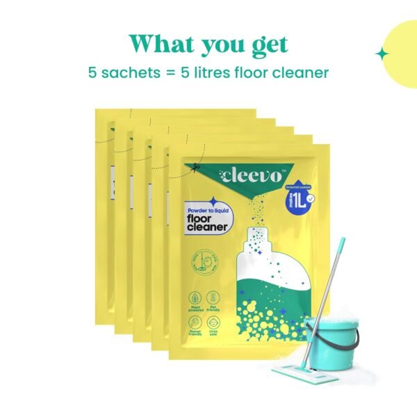 Cleevo Floor Cleaner Liquid (5L Refill Pack) | 1 Pouch =Best Amazon Deals