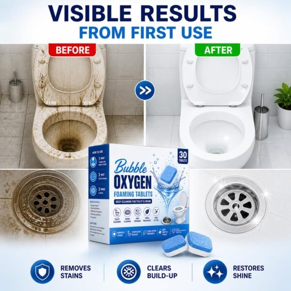 Bubble Oxygen Foaming Tablets for Toilet & Drain CleaningBest Amazon Deals