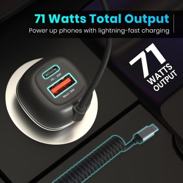 Portronics 71W Car Power 1C Triple Output Fast CarBest Amazon Deals