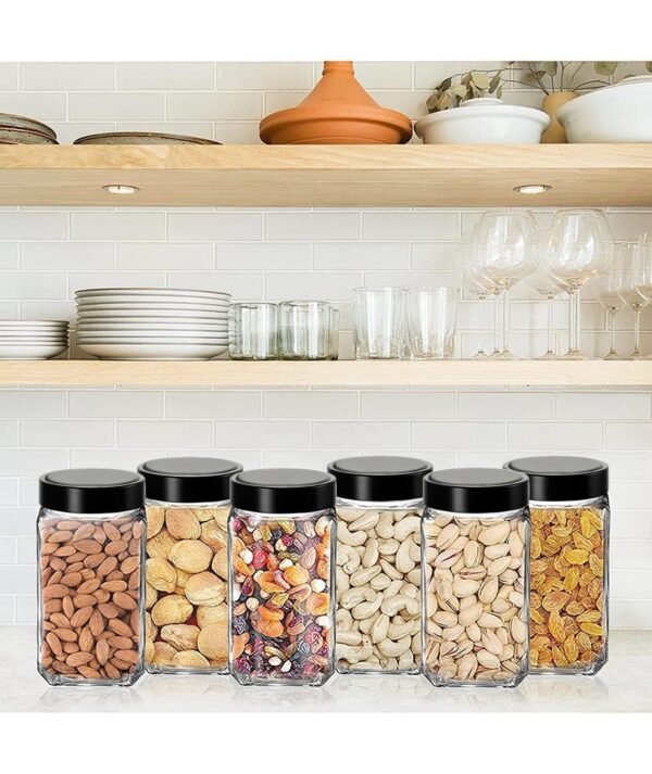 1000ml Cube Storage Glass Jars with Black Plastic Lid Best Amazon Deals