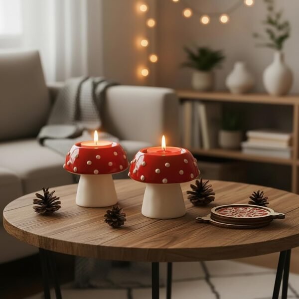 Tea Light Candle Holder Set of 2 Ceramic | HandcraftedBest Amazon Deals
