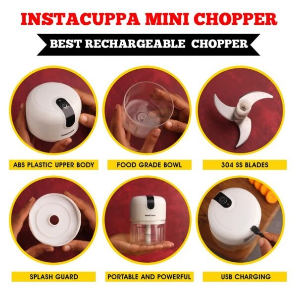 InstaCuppa Mini Electric Chopper for Kitchen, 50% LongerBest Amazon Deals