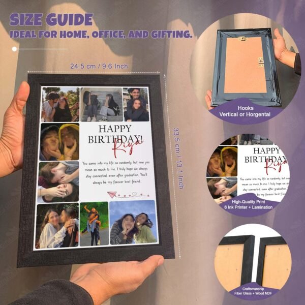 BFF Birthday Collage with Message | Personalised MDFBest Amazon Deals