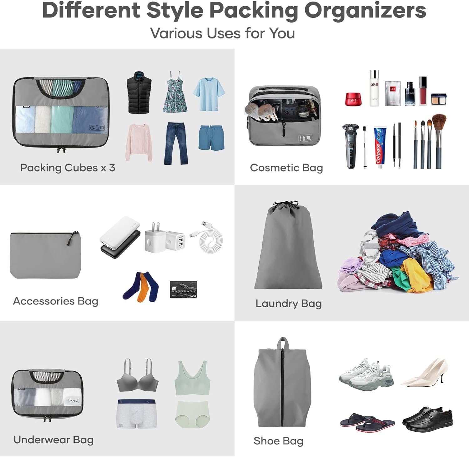 Packing Cubes for Travel – 8 Set Luggage Organizer BagsBest Amazon Deals