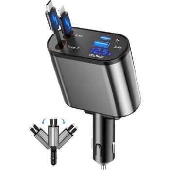 120W Retractable 4-in-1 Fast Car Charger (2026 NewBest Amazon Deals
