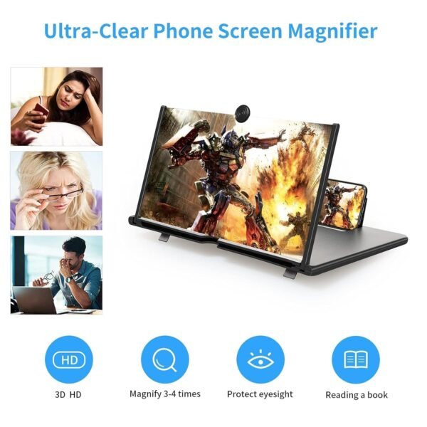 Phone Screen Magnifier 3D HD Screen Enlarger with Mobile Stand forMobile Accessories Deal