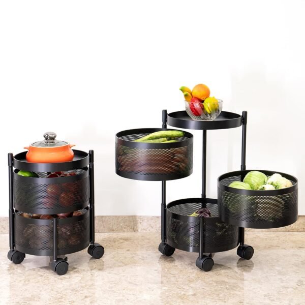 Kitchenwell Round Multi-Purpose Rotatable Trolley StorageBest Amazon Deals
