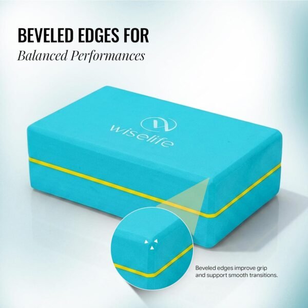 WiseLife Teal Yoga Block | Yoga Brick (Set of 2, ExtraBest Amazon Deals