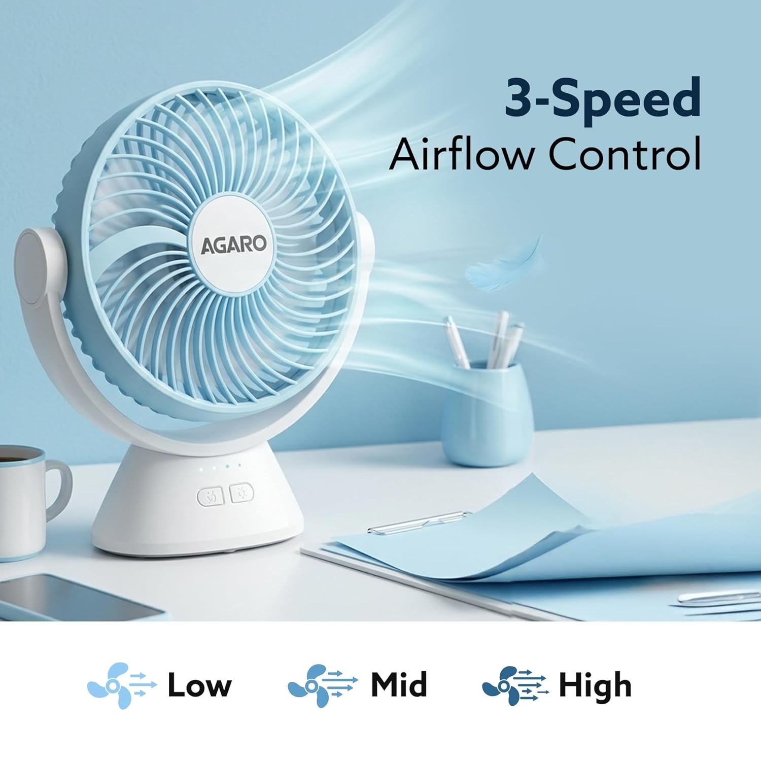 AGARO Delight Rechargeable Mini Desk Fan, Portable,Best Amazon Deals