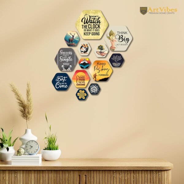 Artvibes Think Big Hexagon Shape MDF Wooden Wall DecorBest Amazon Deals