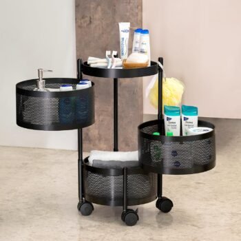 Kitchenwell Round Multi-Purpose Rotatable Trolley StorageBest Amazon Deals