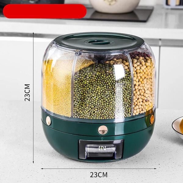 Krevia Plastic 6-Grid Round Food Dispenser | 360 RotatingBest Amazon Deals
