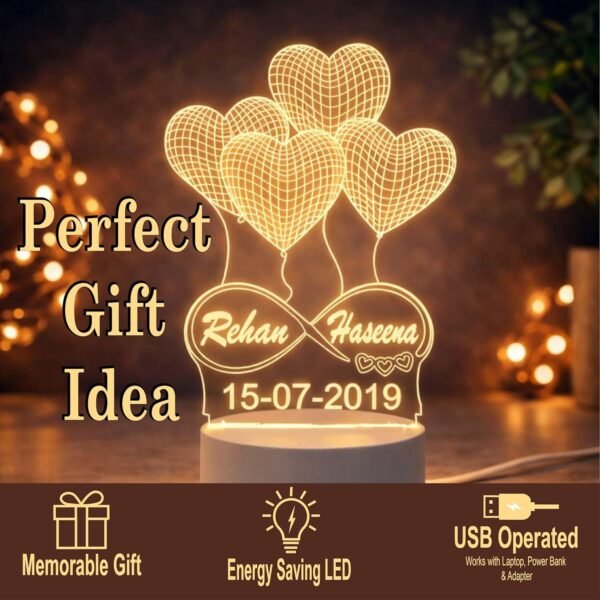 Customized 3D Lamp for Couples  Personalized LED NightBest Amazon Deals