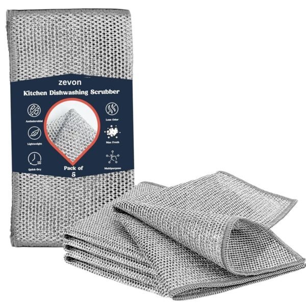 ZEVON Pack of 5 Multipurpose Non-Scratch Wire DishwashingBest Amazon Deals