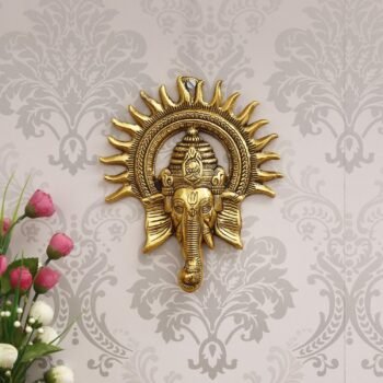 eCraftIndia Golden Metal Sun Decorative Ganesha WallBest Amazon Deals