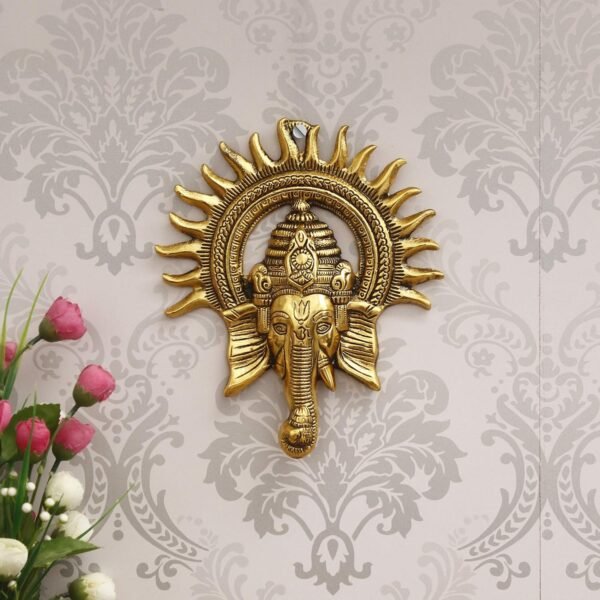 eCraftIndia Golden Metal Sun Decorative Ganesha WallBest Amazon Deals