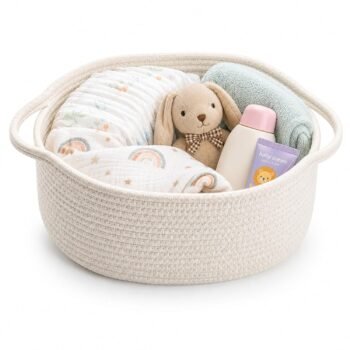 MOM CARE Cotton Rope Diaper Caddy Organizer for BabyBest Amazon Deals