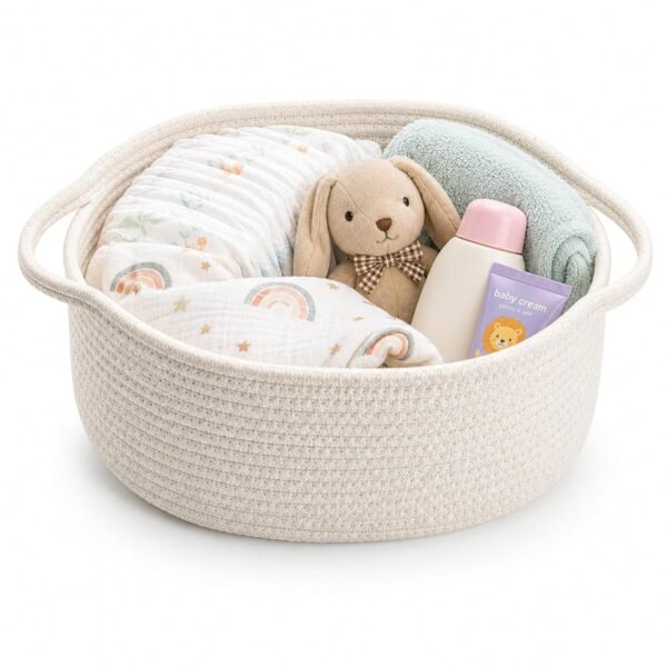MOM CARE Cotton Rope Diaper Caddy Organizer for BabyBest Amazon Deals