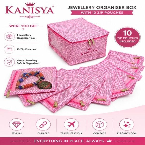 Jewelry Organizer Box with 10 Transparent Pouches |Best Amazon Deals