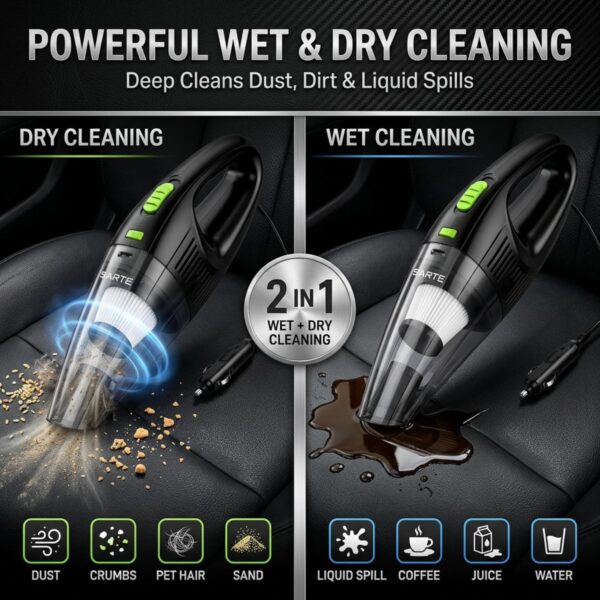 SARTE Car Vacuum Cleaner 6000Pa High Power Suction 2 in 1Best Amazon Deals