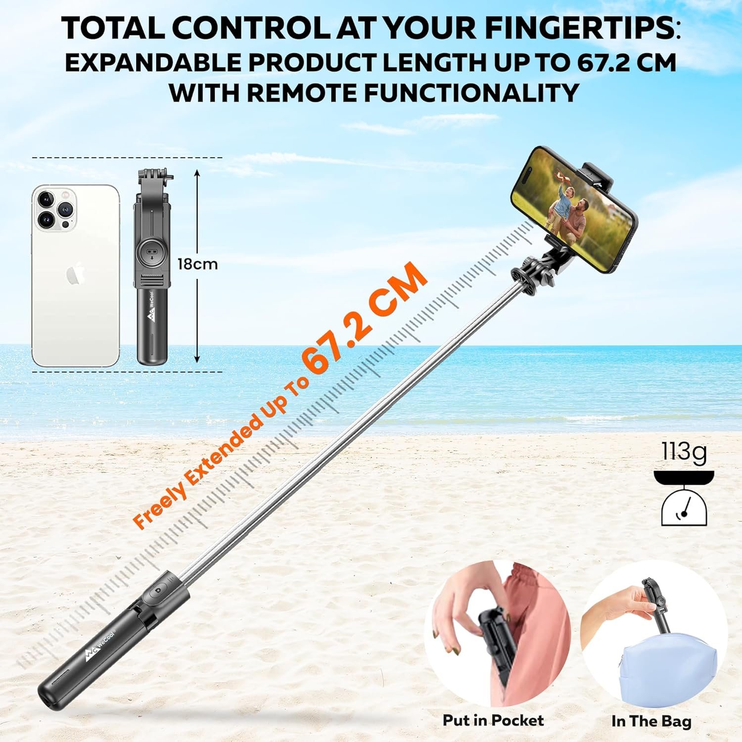 WeCool S1 Selfie Stick Tripod, 3-in-1 MultifunctionalBest Amazon Deals