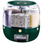 Krevia Plastic 6-Grid Round Food Dispenser | 360 RotatingBest Amazon Deals