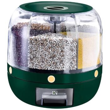Krevia Plastic 6-Grid Round Food Dispenser | 360 RotatingBest Amazon Deals