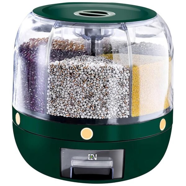 Krevia Plastic 6-Grid Round Food Dispenser | 360 RotatingBest Amazon Deals