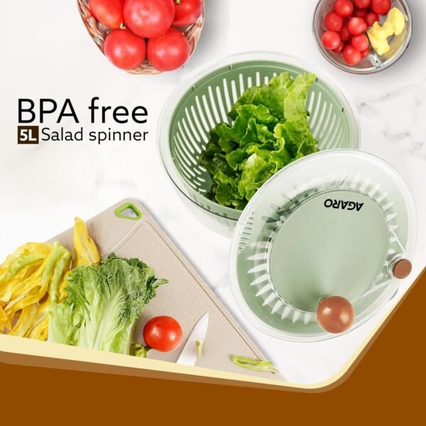 AGARO Elite Salad Spinner, 5L, Vegetable Cleaner & Dryer,Best Amazon Deals