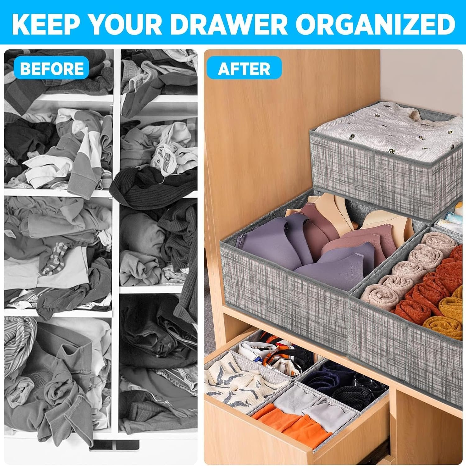 LAXIS 6 Pack Clothes Organizer, Wardrobe Closet OrganizerBest Amazon Deals