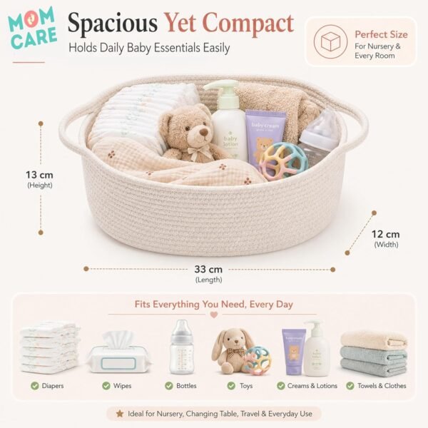 MOM CARE Cotton Rope Diaper Caddy Organizer for BabyBest Amazon Deals