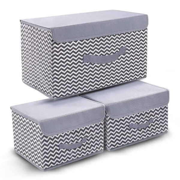 FLYNGO 3 Pcs Foldable Storage Box Organiser with Lid,Best Amazon Deals FLYNGO 3 Pcs Foldable Storage Box Organiser with Lid,Best Amazon Deals