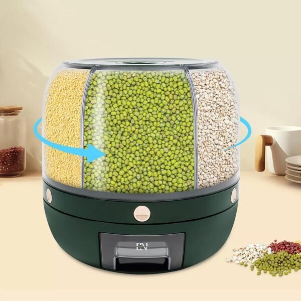 Krevia Plastic 6-Grid Round Food Dispenser | 360 RotatingBest Amazon Deals