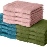 Amazon Brand - Solimo 100% Cotton 12 Piece Towel Set, 500Best Amazon Deals