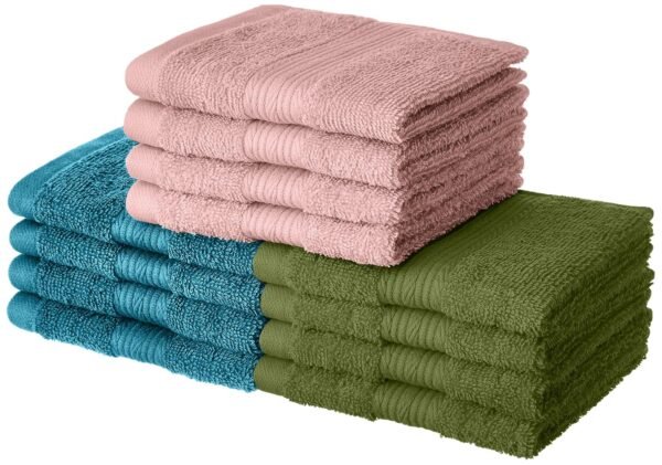 Amazon Brand - Solimo 100% Cotton 12 Piece Towel Set, 500Best Amazon Deals